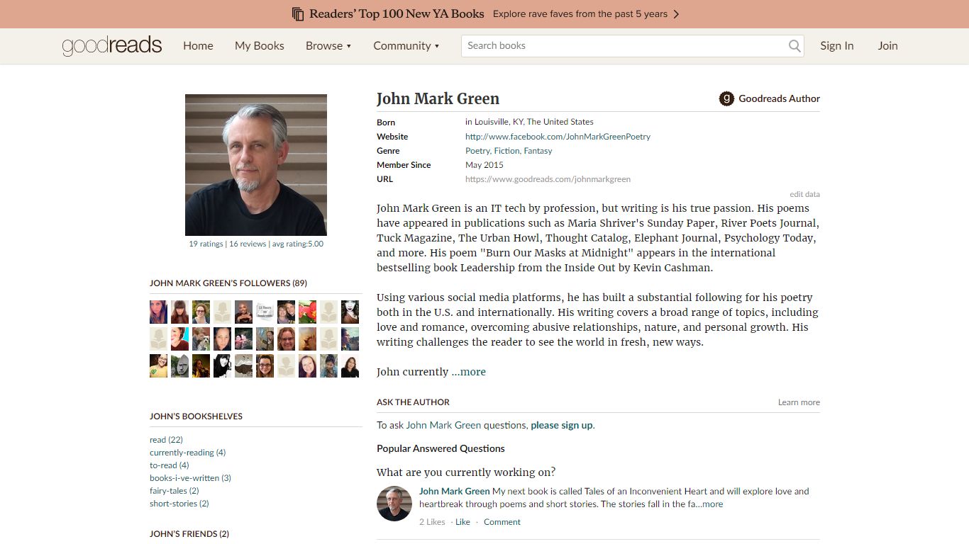 John Mark Green (Author of She Had a Very Inconvenient Heart) - Goodreads