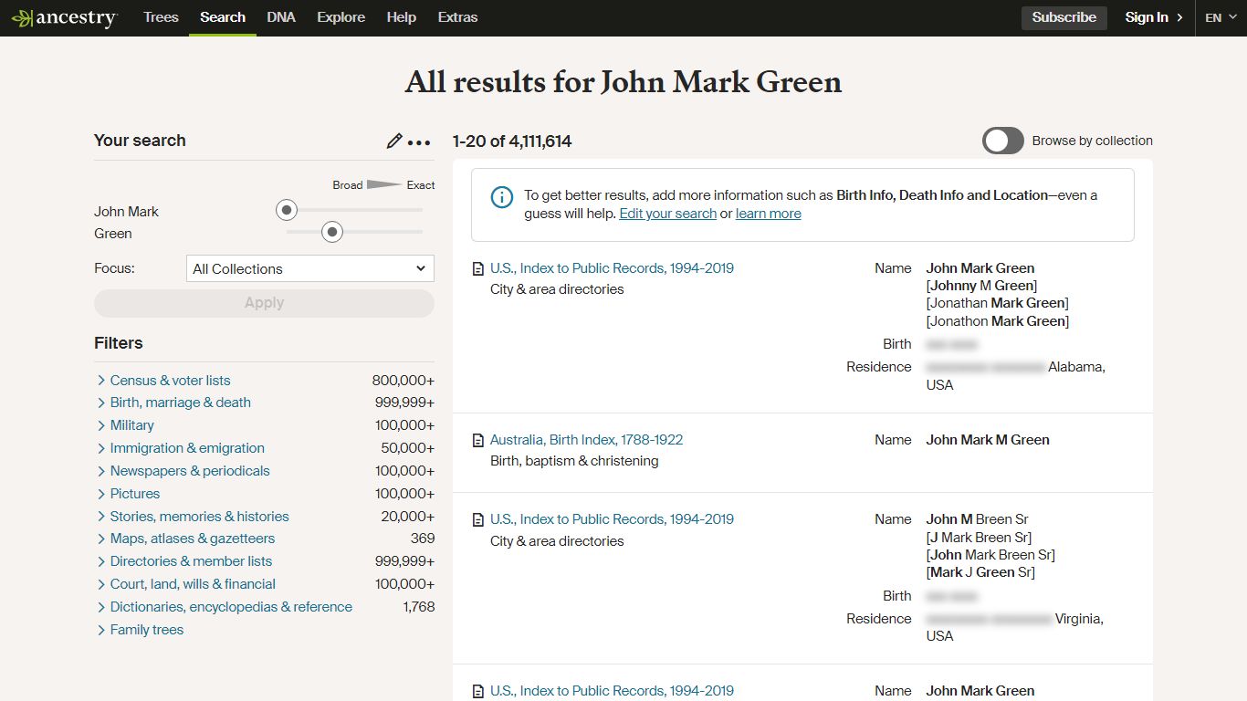 John Mark Green - Ancestry.com