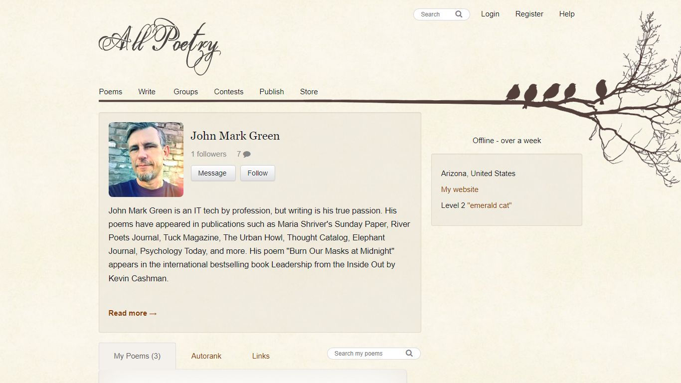 John Mark Green - poet at allpoetry